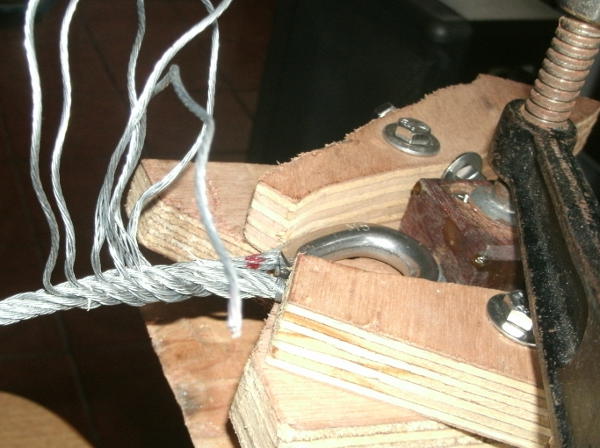 cable de acero con gaza hecha a mano