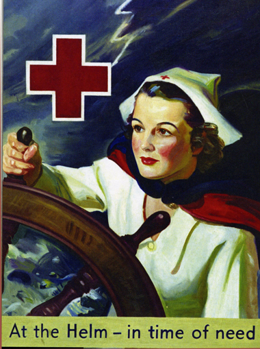 Enfermera llevando el timón de su barco