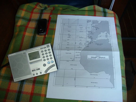 Receptor de onda corta y cartas meteorológicas