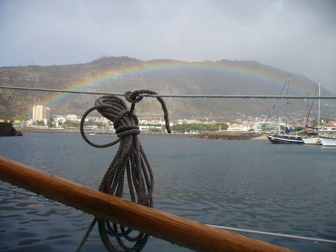 xebec amarrado en el puerto de Machico (Madeira)