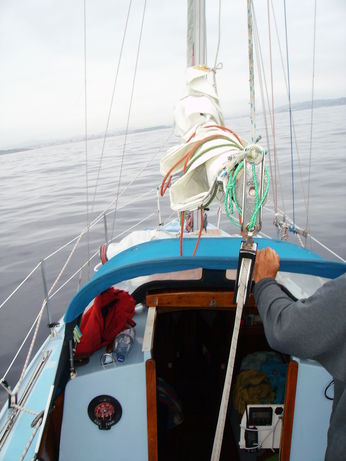 Llegando a la bahía de Gijón