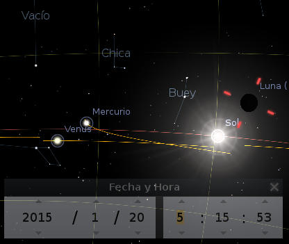 fragmento do céu noturno da noite do 20 de Janeiro de 2015