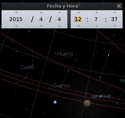 O céu durante o eclipse lunar de 04 Abril de 2015 