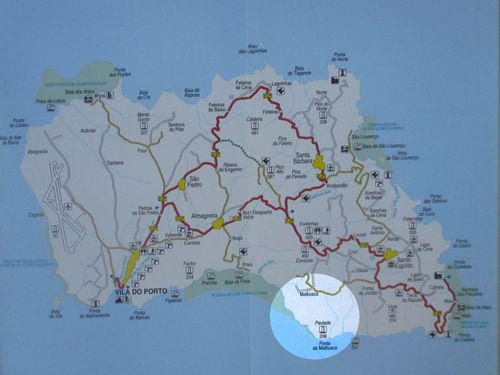 Map of Santa Maria highlighting Malbusca