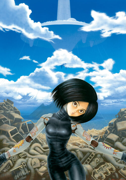 Alita en el basurero de su ciudad