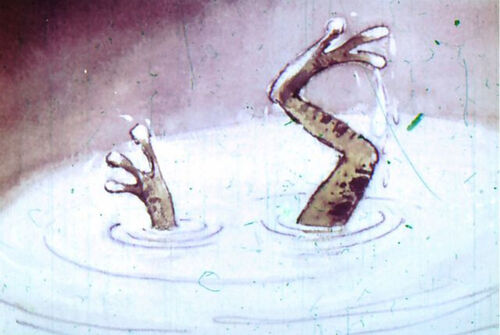 Fotograma de la fábula de las dos ranas de Leonid Panteleyev