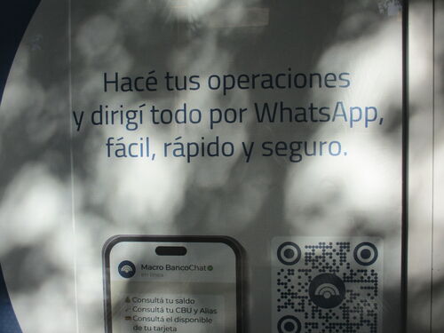 Banco argentino fomentando el uso del WhatsApp