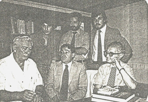 Juan Moricz y Julio Goyén Aguado, fila de abajo por la izquierda