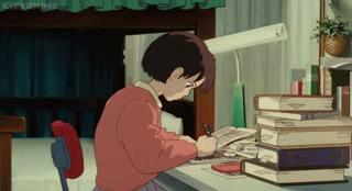 Shizuku escribiendo su primera novela