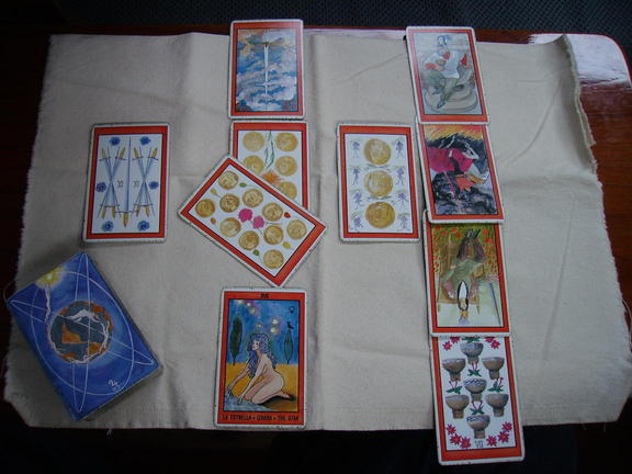 Ejemplo de tirada de cartas del Tarot