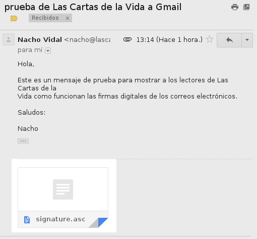 ejemplo de firma digital vista en Gmail
