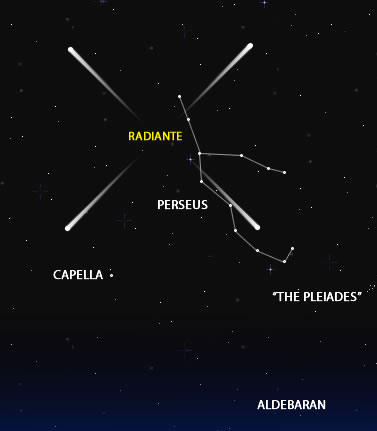 where the meteor shower of the Perseids will be